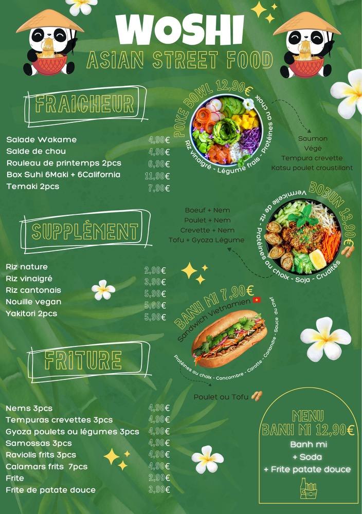 Woshi asian street food la Grande Motte - Menu Image 1