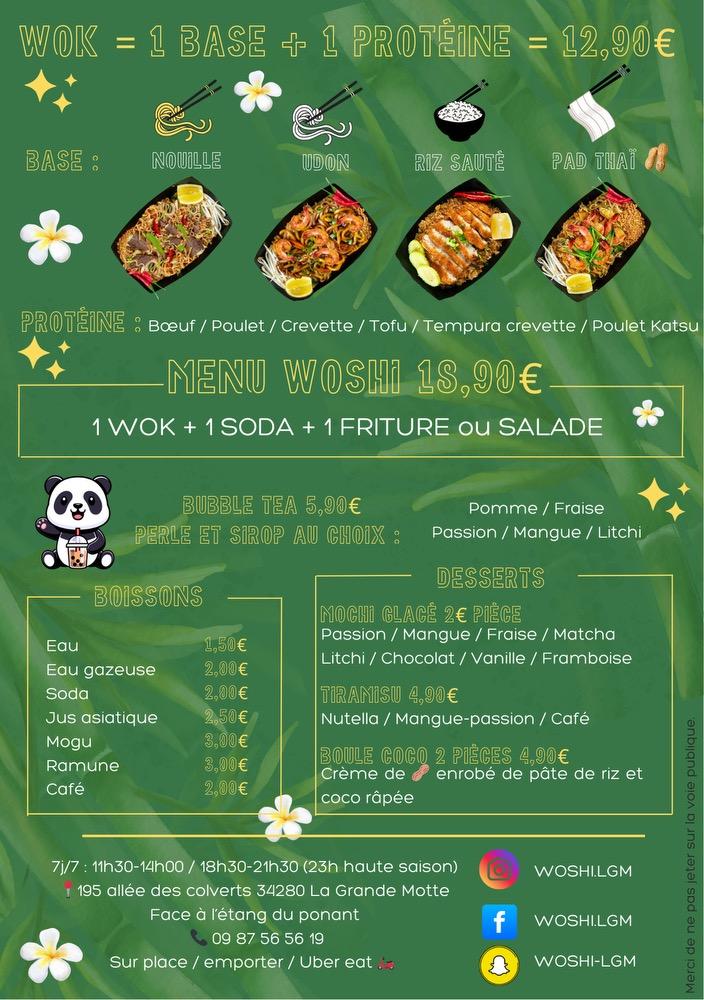 Woshi asian street food la Grande Motte - Menu Image 2